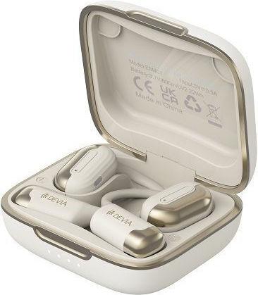 Devia OWS EM401 Pro1 Open Ear Bluetooth Handsfree Ακουστικά με Αντοχή στον Ιδρώτα και Θήκη Φόρτισης Μπεζ