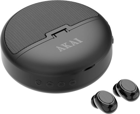 Akai Proffesional BTE-J500BT In-ear Bluetooth Handsfree Ακουστικά με Θήκη Φόρτισης Μαύρα