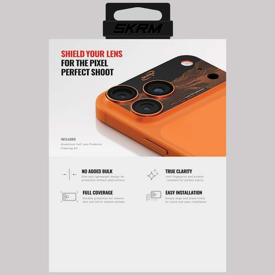 Skinarma Протектор за камера Закалено стъкло Orange за iPhone 17 Pro