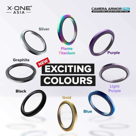 X-One Sapphire Προστασία Κάμερας Tempered Glass Ασημί για το iPhone 15 Pro, iPhone 15 Pro Max