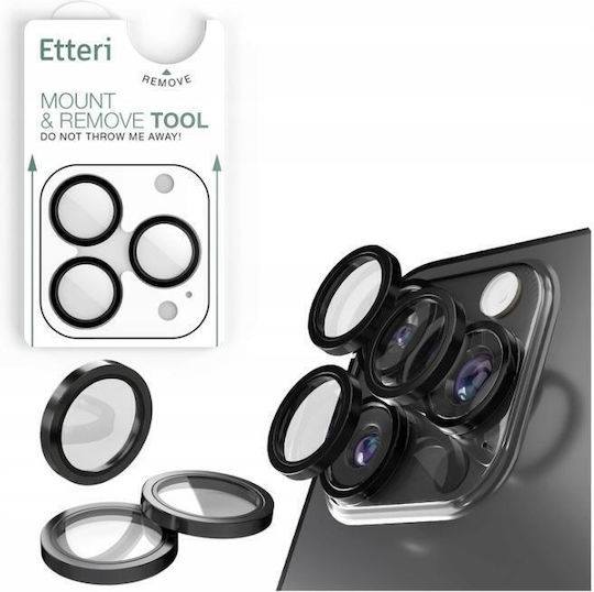 Etteri Camera Protection Tempered Glass Black for the iPhone 16 Pro, iPhone 16 Pro Max