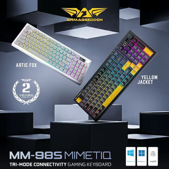 Armaggeddon MM-98S Kabelloses Visuelles Gaming-Tastatur mit RGB-Beleuchtung (Englisch US) Artic Fox