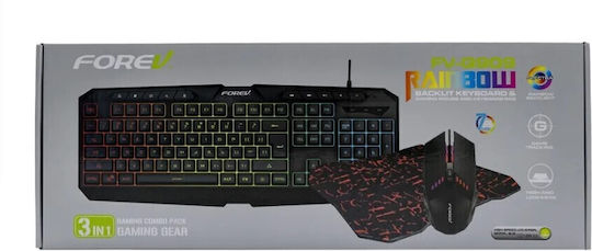 Forev FV-Q909 Gaming Keyboard Set with RGB Lighting & Mouse (English US)
