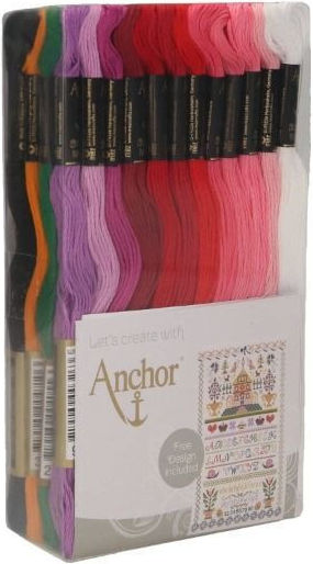 Set De Fire Mouline Anchor 48 Bobine Multicolore Include Model Fir De Bumbac Egiptean Anchor