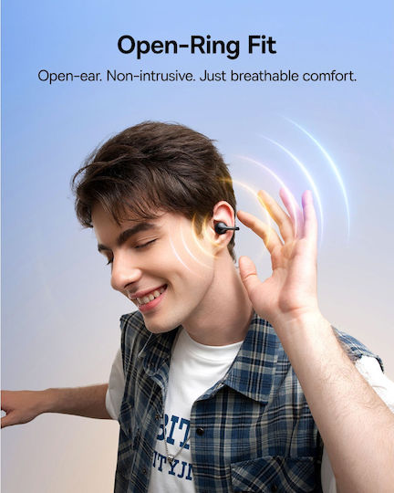 Baseus BC1 Open Ear Bluetooth Handsfree Ακουστικά με Αντοχή στον Ιδρώτα και Θήκη Φόρτισης Μαύρα