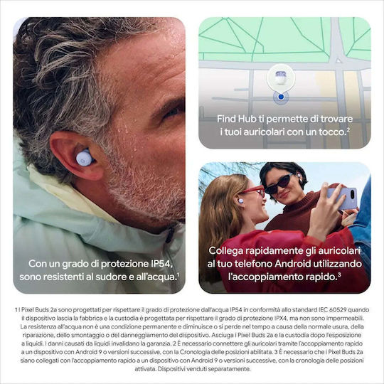 Google Pixel Buds 2a Bluetooth Handsfree Earphones with Sweat Resistance and Charging Case Hazel