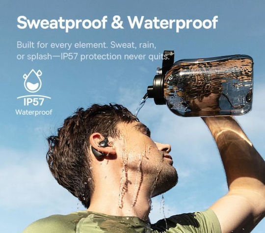 Baseus Eli Sport 2 Open Ear Bluetooth Handsfree Ακουστικά με Αντοχή στον Ιδρώτα και Θήκη Φόρτισης Μαύρα