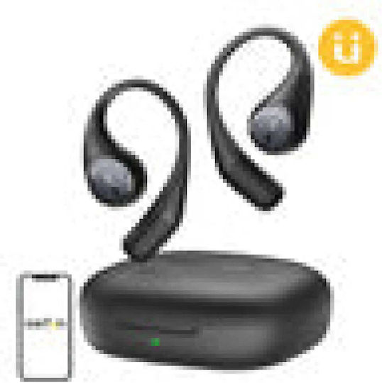 Earfun OpenJump Open Ear Bluetooth Handsfree Ακουστικά με Αντοχή στον Ιδρώτα και Θήκη Φόρτισης Μαύρα