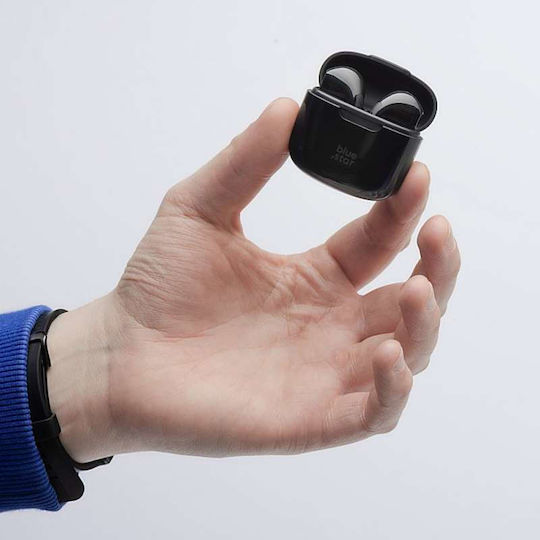 Blue Star FI7 In-ear Bluetooth Handsfree Ακουστικά με Θήκη Φόρτισης Μαύρα