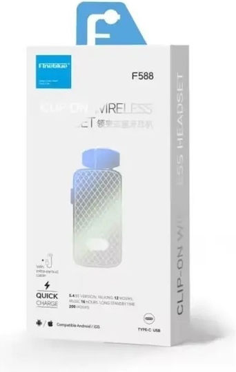 Fineblue F588 In-ear Bluetooth Handsfree Ακουστικό Πέτου Μαύρο
