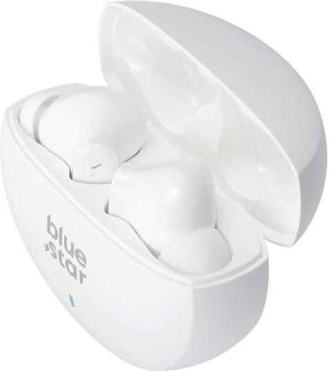 Blue Star TX5 In-ear Bluetooth Handsfree Earphones with Charging Case White