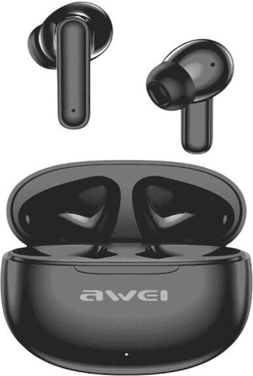 Awei T71 In-ear Bluetooth Handsfree Ακουστικά με Αντοχή στον Ιδρώτα και Θήκη Φόρτισης Μαύρα