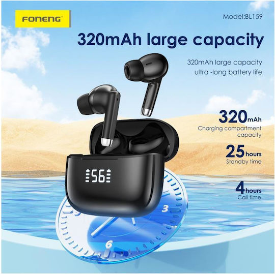 Foneng BL159 In-ear Bluetooth Handsfree Căști cu Carcasă de Încărcare Alb