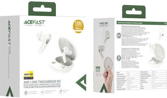 Acefast W3 In ear Bluetooth хендсфри Слушалки с Устойчивост на Пот и Кутийка за Зареждане Бежов