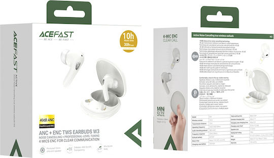 Acefast W3 In ear Bluetooth хендсфри Слушалки с Устойчивост на Пот и Кутийка за Зареждане Бежов