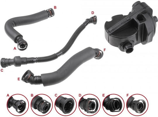 Engine Block Ventilation Repair Kit Bmw 1 2003-2013 2.0l Hatchback Bmw 3 2004-2012 2.0l Sedan Bmw 3 Touring 2004-2012 2.0l Estate