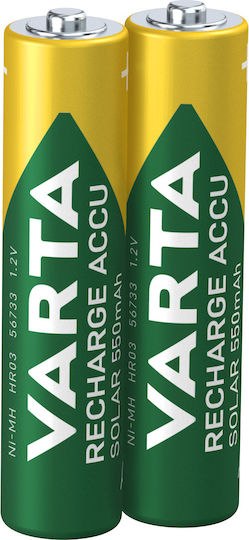 Varta Solar Rechargeable Batteries AAA Ni-MH 550mAh 1.2V 6pcs