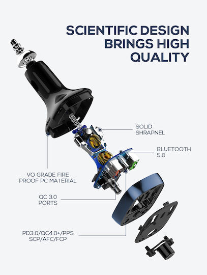 Ldnio Fm Transmitter & Φορτιστής C704q Usb-c/2x Usb 36w Bluetooth Μαύρο 5210131159965