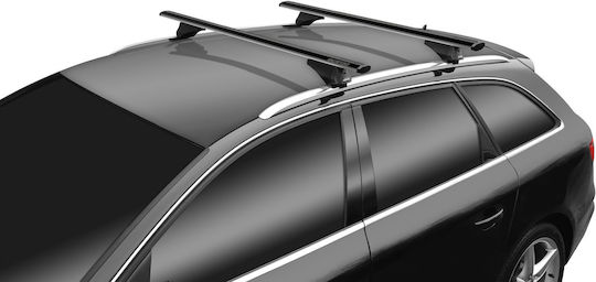Menabo Car Roof Bars Aluminum Leopard XL Black 135 Cm Black Color Opel Zafira B 5 Doors 2008>2012 With Flush Rails 2 Pieces 12360/mb Mp.12360/mb-86