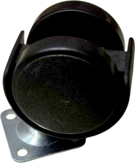 Roată de Mobilier Plastic Negru 3x3cm 4 Bucăți