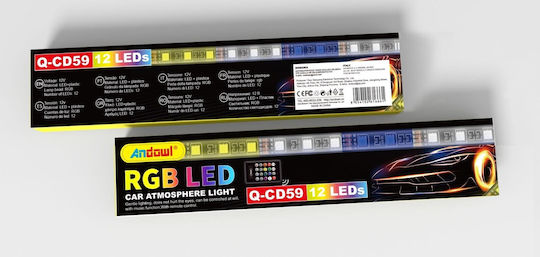 Andowl RGB LED Car Atmosphere Lighting 12 LED Q-CD59 RGB LED Car Atmosphere Light TF237373