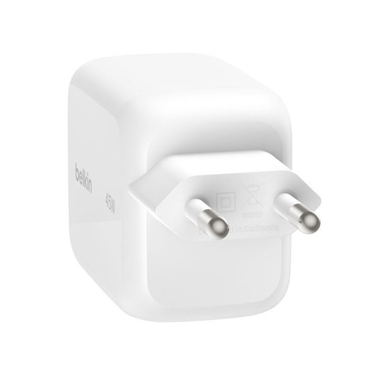 Belkin Φορτιστής με Ενσωματωμένο Καλώδιο GaN USB-C 45W Power Delivery Λευκός (BOOST Charge Pro)