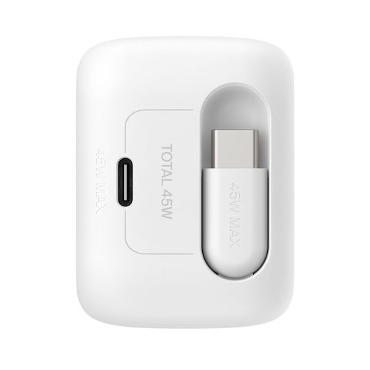 Belkin Φορτιστής με Ενσωματωμένο Καλώδιο GaN USB-C 45W Power Delivery Λευκός (BOOST Charge Pro)