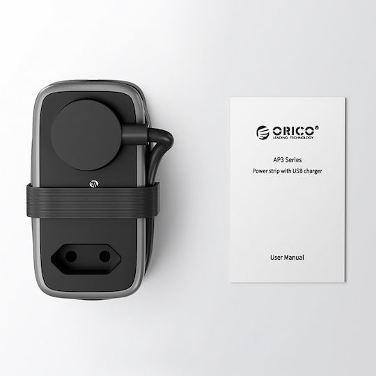 Orico База за Зареждане GaN с 2 USB-A Изходни Порта и 2 USB-C Изходни Порта и USB-C Кабел 65W в Черен Цвят (AP3)