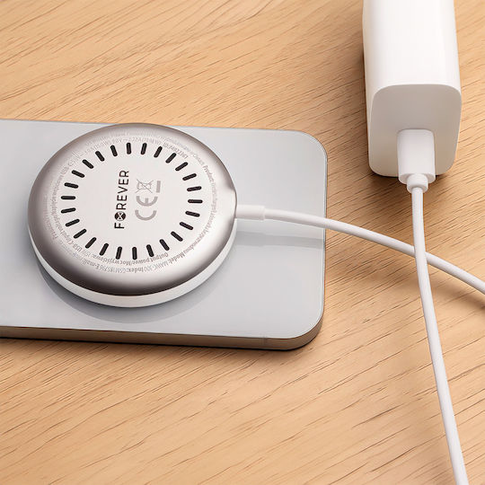 Forever Wireless Charger Qi Pad 15W Quick Charge 3.0 / Quick Charge 2.0 / Quick Charge 4.0 Silver