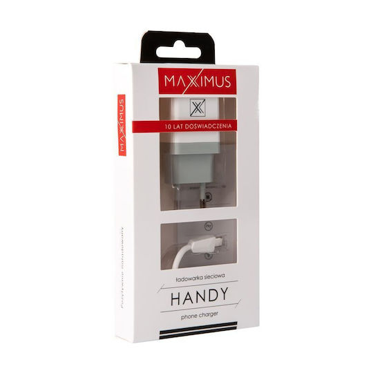 Maxximus Ladegerät mit integriertem Kabel mit USB-A Anschluss Micro-USB 5W Weißs (Handy)