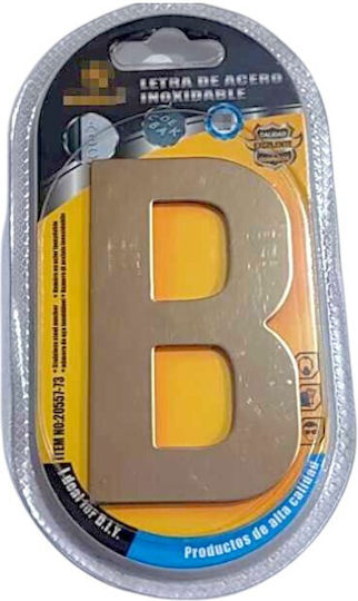 Self Adhesive Metal Sign Letter B 8cm Set 12 Pieces 204254 6932689204254