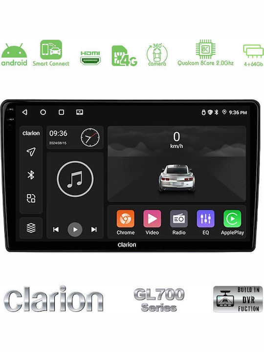 Clarion Auto-Audiosystem für Suzuki Grand Vitara 2003-2005 Bluetooth USB Eingebautes Wi-Fi GPS Apple CarPlay Android Auto mit Touchscreen 9 Zoll
