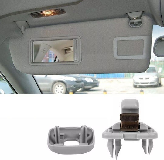 Sun Visor Clip Set Vw Audi Skoda Grey 2 Pcs