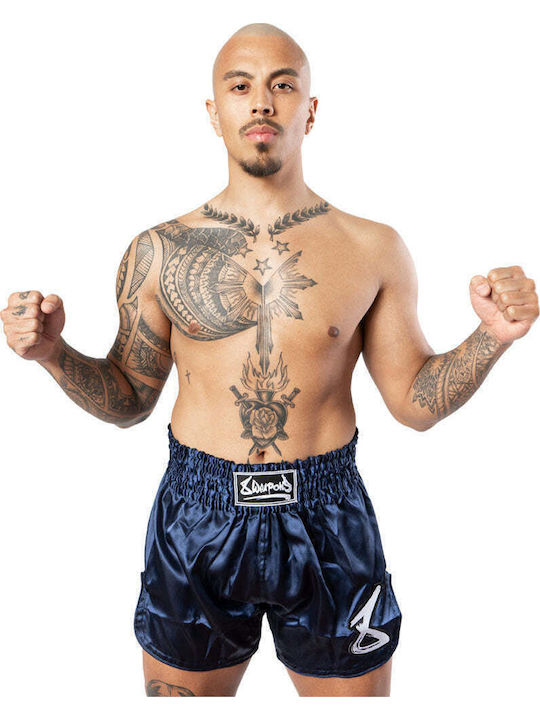 Boxershorts Muay Thai 8 Weapons Strike – Navy Weiß