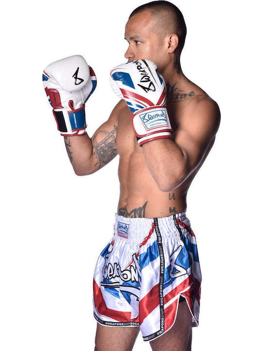 Boxershorts Muay Thai 8 Weapons Shift – Weiß Marine Rot
