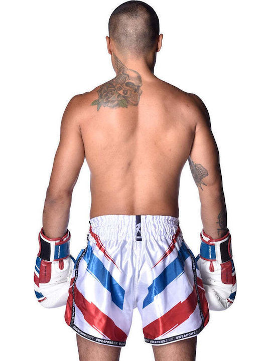 Boxershorts Muay Thai 8 Weapons Shift – Weiß Marine Rot