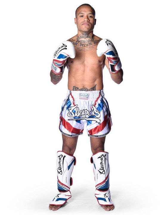 Boxershorts Muay Thai 8 Weapons Shift – Weiß Marine Rot