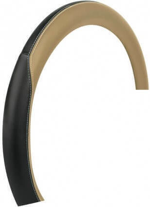 Car Steering Wheel Cover with Diameter 44-46cm made of Leatherette Beige with Beige Stitching
