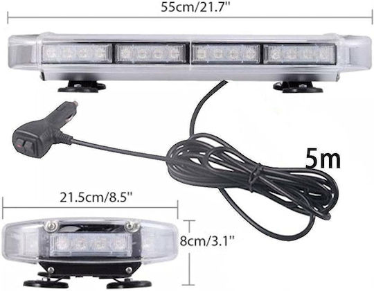 Φάρος Αυτοκινήτου LED 12V 55cm με Πορτοκαλί Φωτισμό