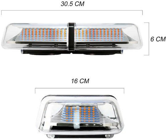 Flexzon Notfall-Autolichter LED 12V 31cm mit Orange Beleuchtung