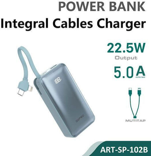 SiiPro SP-102 Power Bank 9000mAh με Θύρα USB-A και Θύρα USB-C