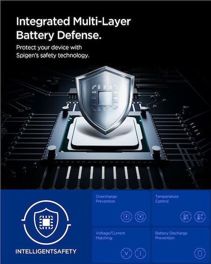 Spigen EA2210 Power Bank 10000mAh 22.5W με Θύρα USB-A και 2 Θύρες USB-C Power Delivery Γκρι