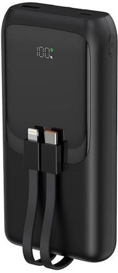 Energenie Бърза Външна Батерия 20000mAh 20W с USB-A Изходен Порт и USB-C Изходен Порт Power Delivery / Бързо Зареждане Черна