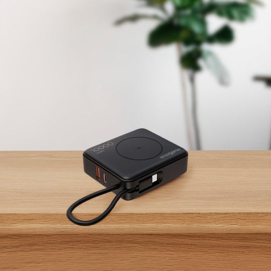 Energenie Бърза Външна Батерия 10000mAh 20W с USB-A Изходен Порт и USB-C Изходен Порт Power Delivery Черна