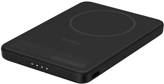 Belkin BoostCharge Slim Magnetic MagSafe Power Bank 5000mAh 20W με Θύρα USB-C Power Delivery Μαύρο