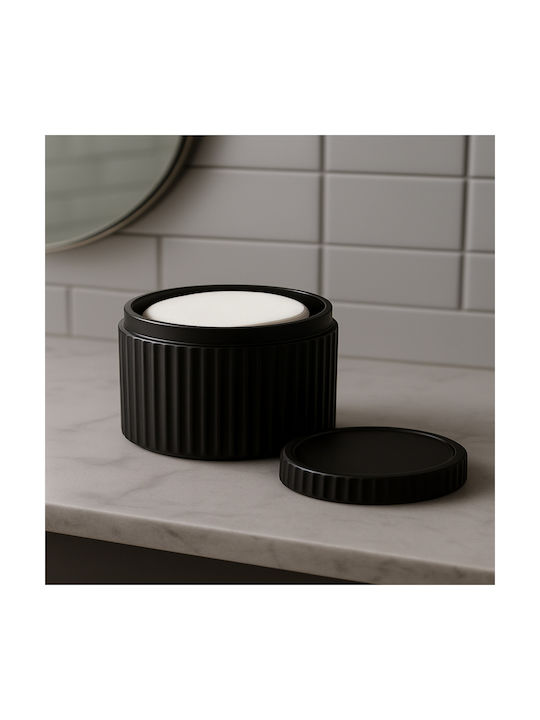 Femmit Badezimmerzubehör-Set mit 3 Stück Schwarz mit Baumwolldeckel Wattestäbchen Haarnadeln & Make-up-Accessoires