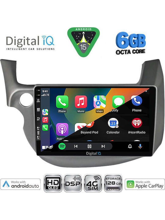 Digital IQ Car Audio System for Honda Jazz 2008-2012 Bluetooth USB WiFi GPS Apple CarPlay Android Auto with 10" Touch Screen
