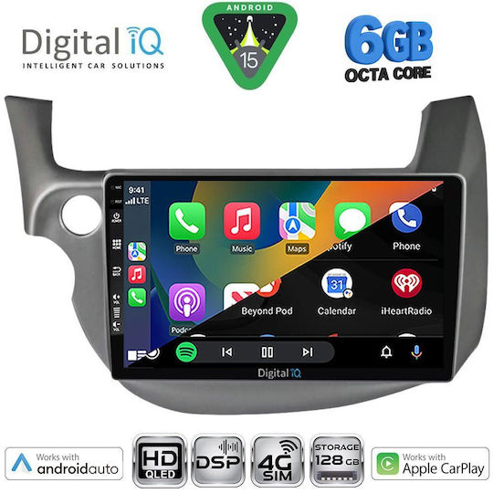 Digital IQ Car Audio System for Honda Jazz 2008-2012 Bluetooth USB WiFi GPS Apple CarPlay Android Auto with 10" Touch Screen