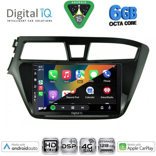 Digital IQ Ηχοσύστημα Αυτοκινήτου για Hyundai i20 2014-2018 (Bluetooth/USB/WiFi/GPS/Apple-Carplay/Android-Auto) με Οθόνη Αφής 9"