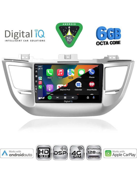 Digital IQ Car Audio System for Hyundai Tucson 2015-2019 Bluetooth USB WiFi GPS Apple CarPlay Android Auto with 9" Touch Screen